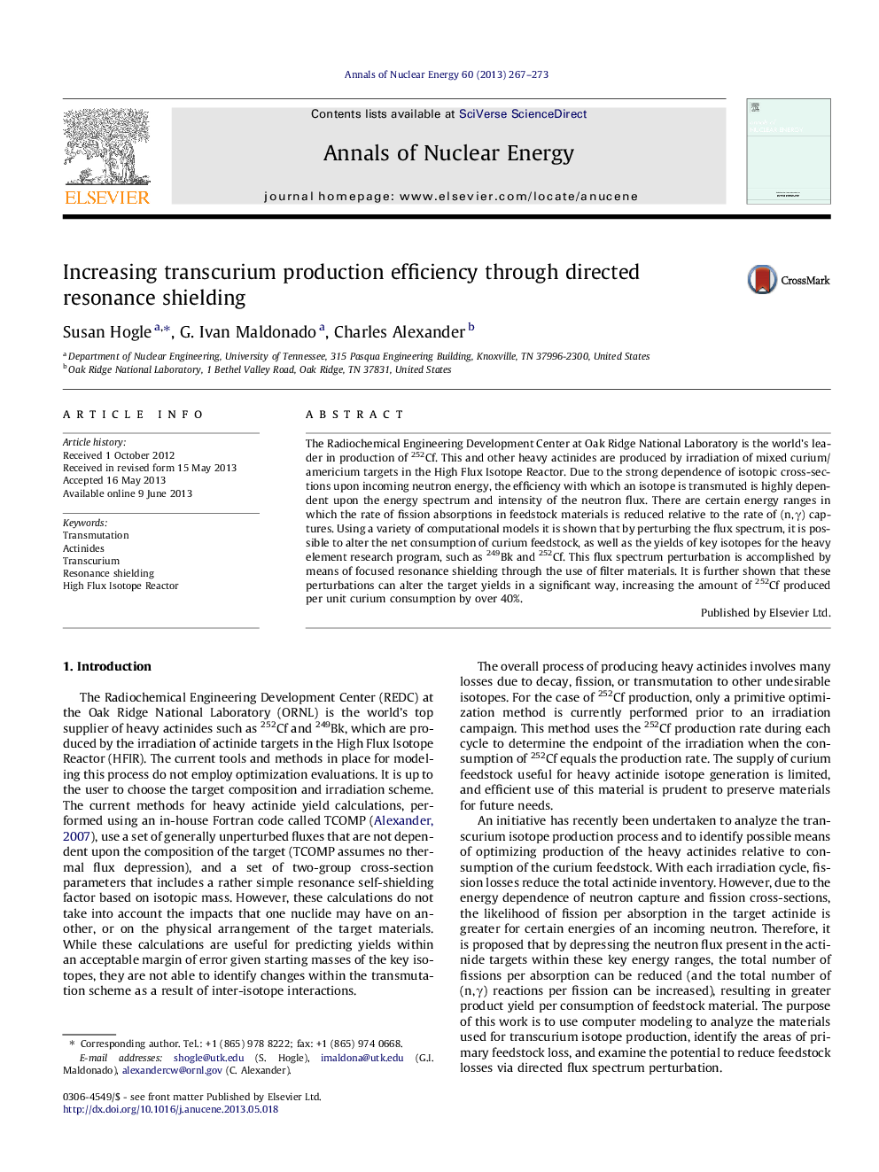 Increasing transcurium production efficiency through directed resonance shielding