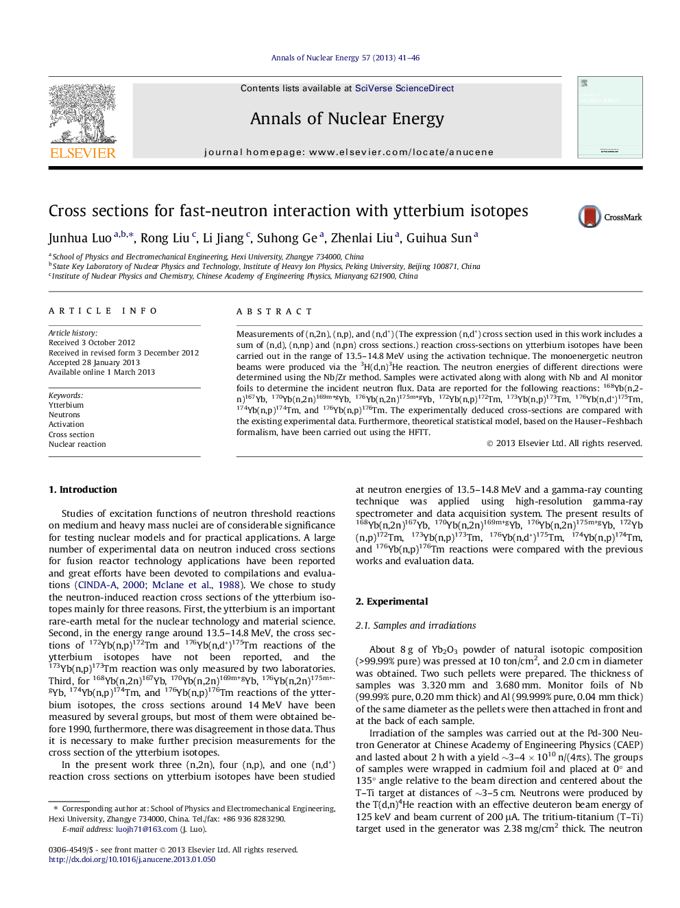 Cross sections for fast-neutron interaction with ytterbium isotopes