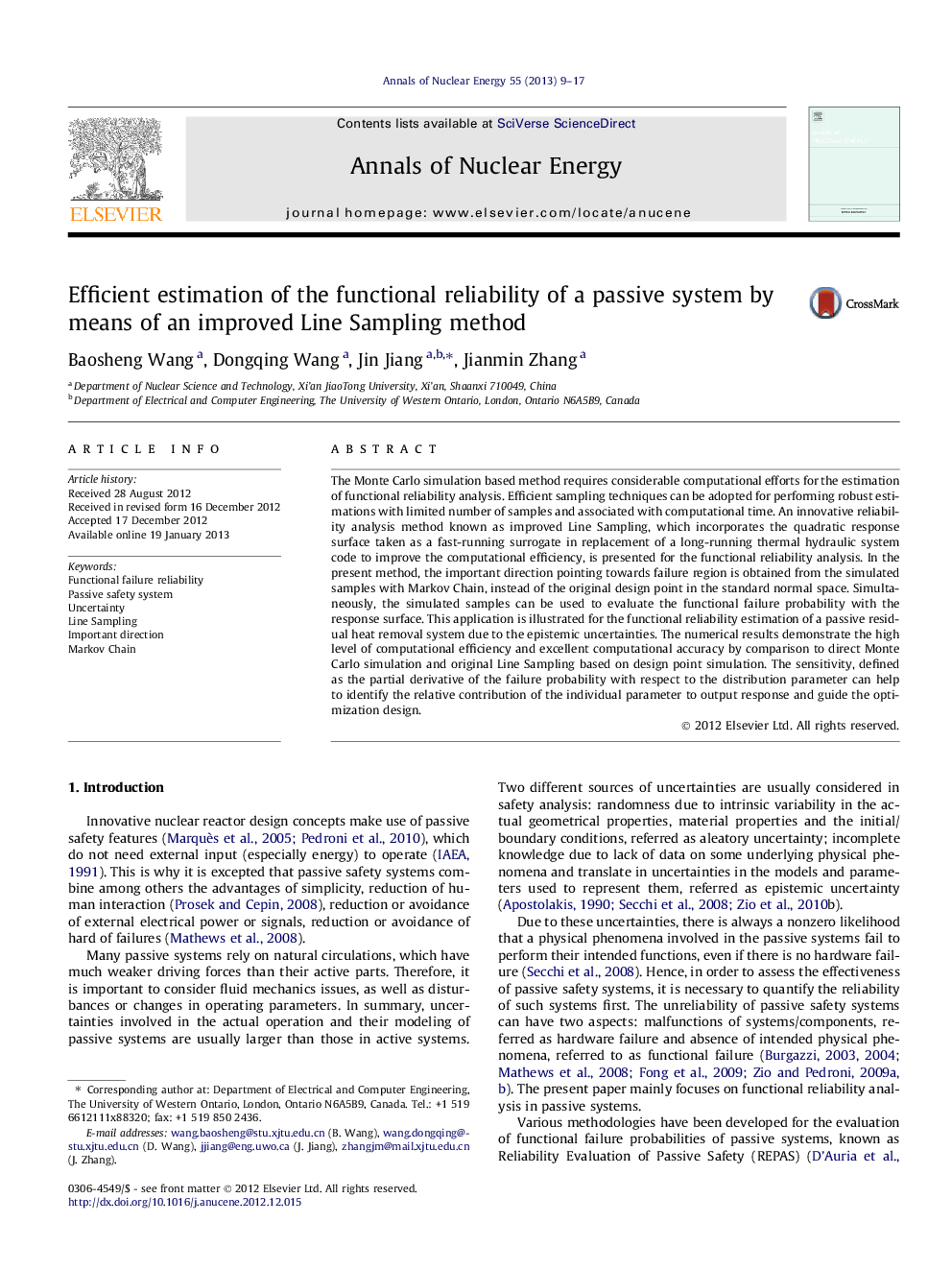 Efficient estimation of the functional reliability of a passive system by means of an improved Line Sampling method