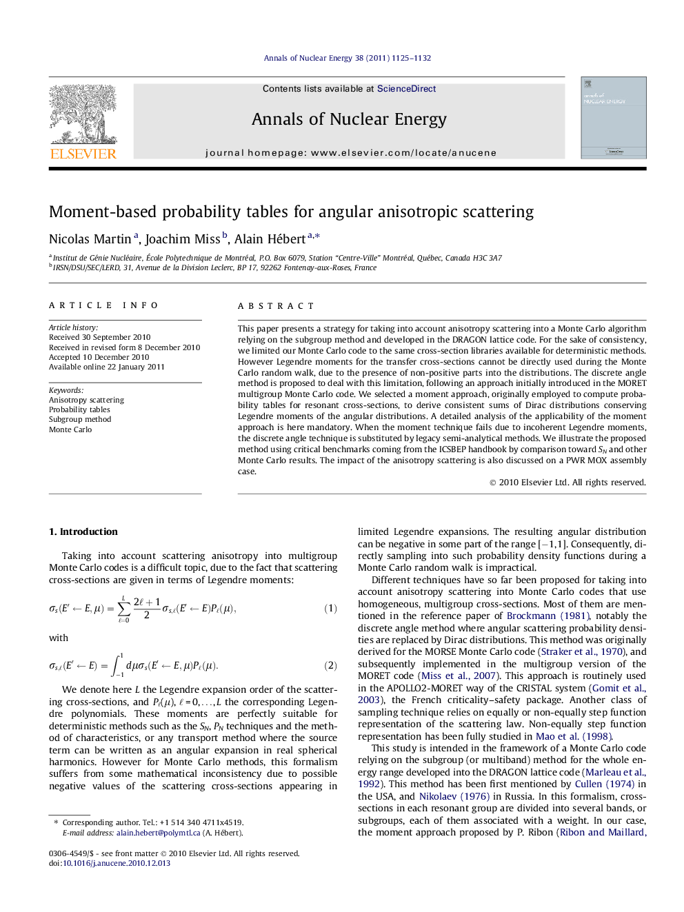 Moment-based probability tables for angular anisotropic scattering