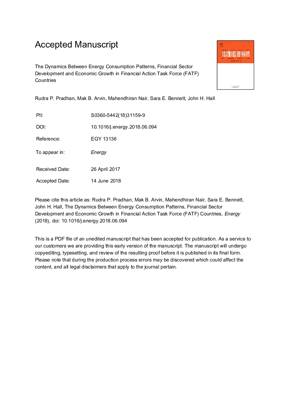 The dynamics between energy consumption patterns, financial sector development and economic growth in Financial Action Task Force (FATF) countries