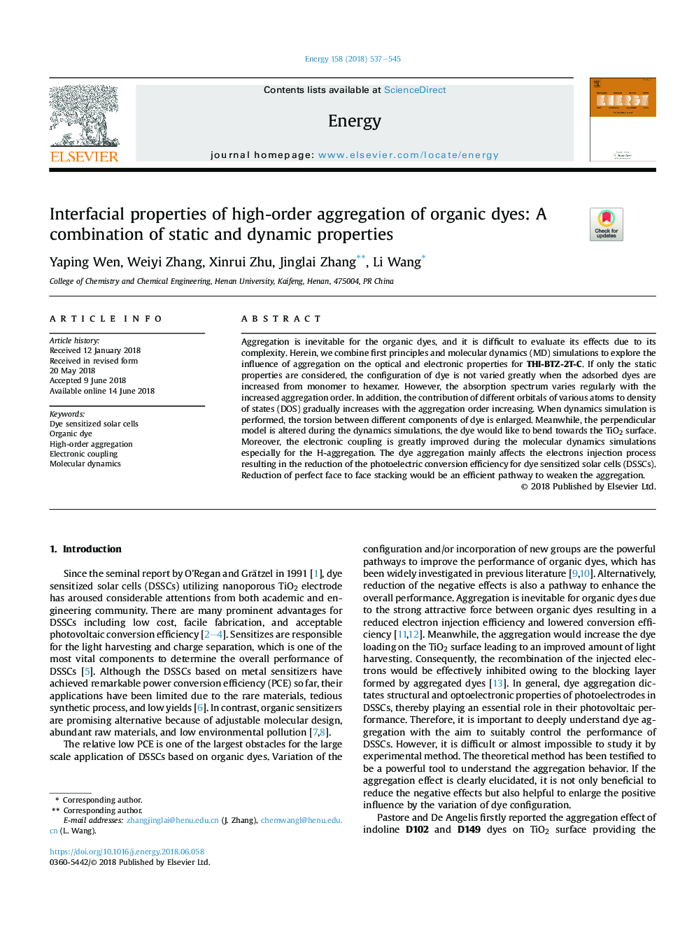 Interfacial properties of high-order aggregation of organic dyes: A combination of static and dynamic properties