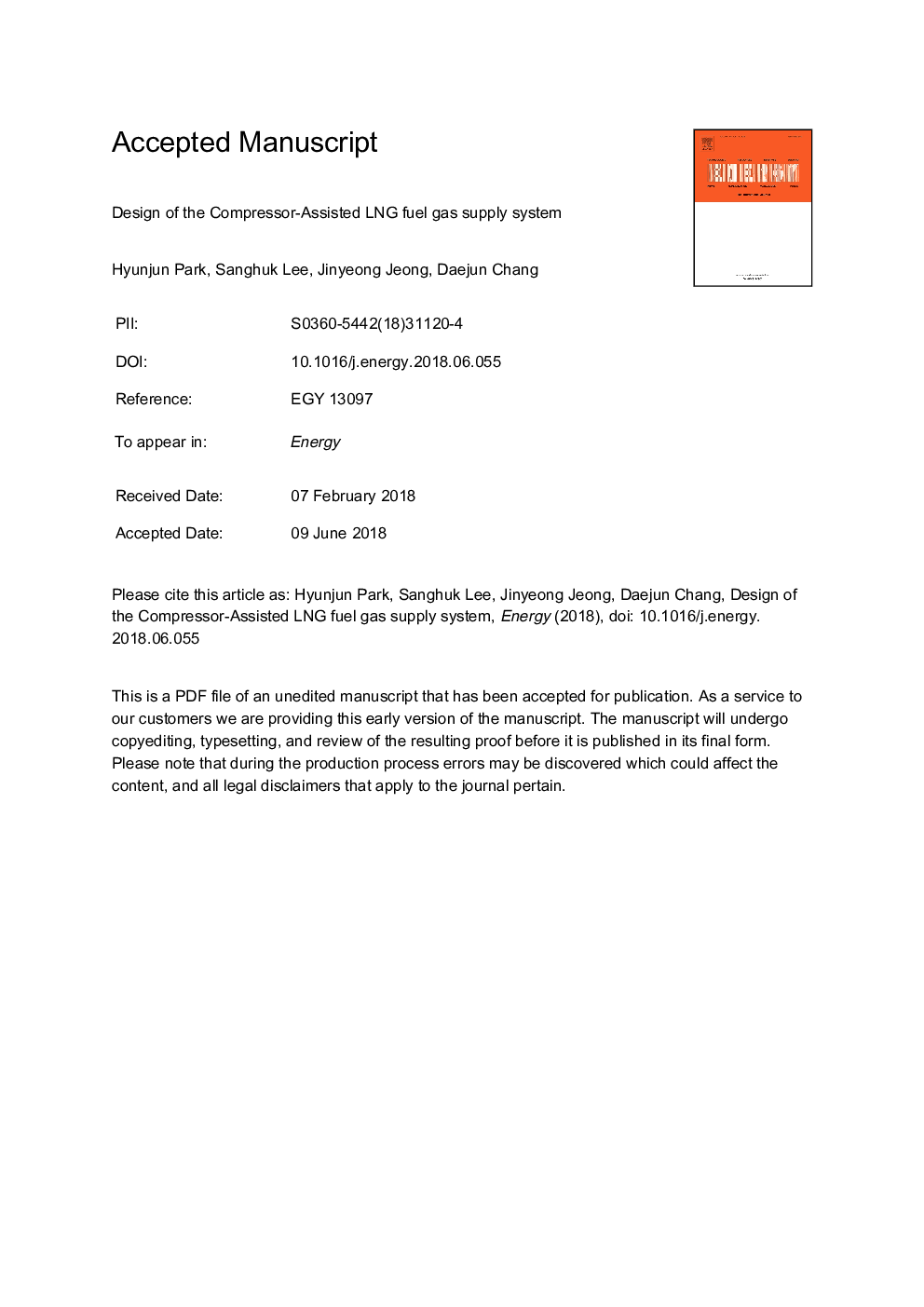 Design of the compressor-assisted LNG fuel gas supply system