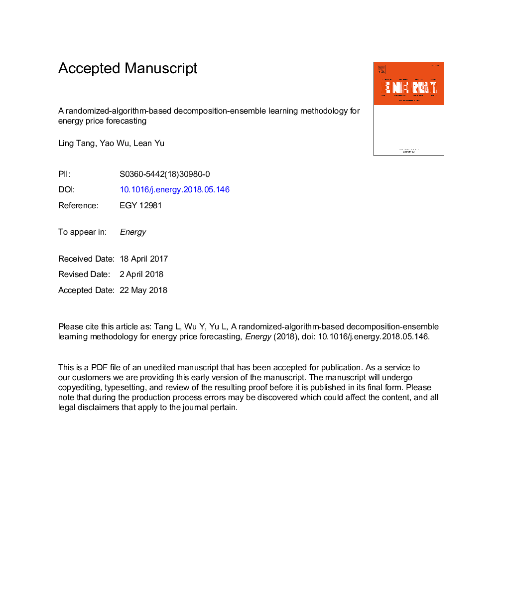 A randomized-algorithm-based decomposition-ensemble learning methodology for energy price forecasting