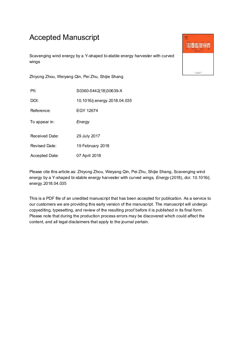 Scavenging wind energy by a Y-shaped bi-stable energy harvester with curved wings