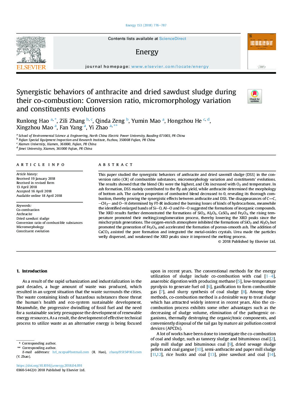 Synergistic behaviors of anthracite and dried sawdust sludge during their co-combustion: Conversion ratio, micromorphology variation and constituents evolutions