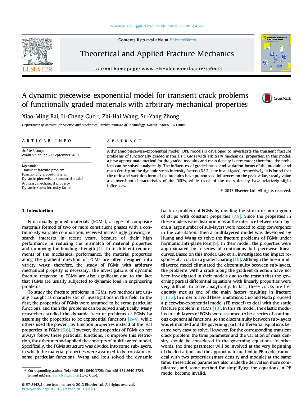 A dynamic piecewise-exponential model for transient crack problems of functionally graded materials with arbitrary mechanical properties