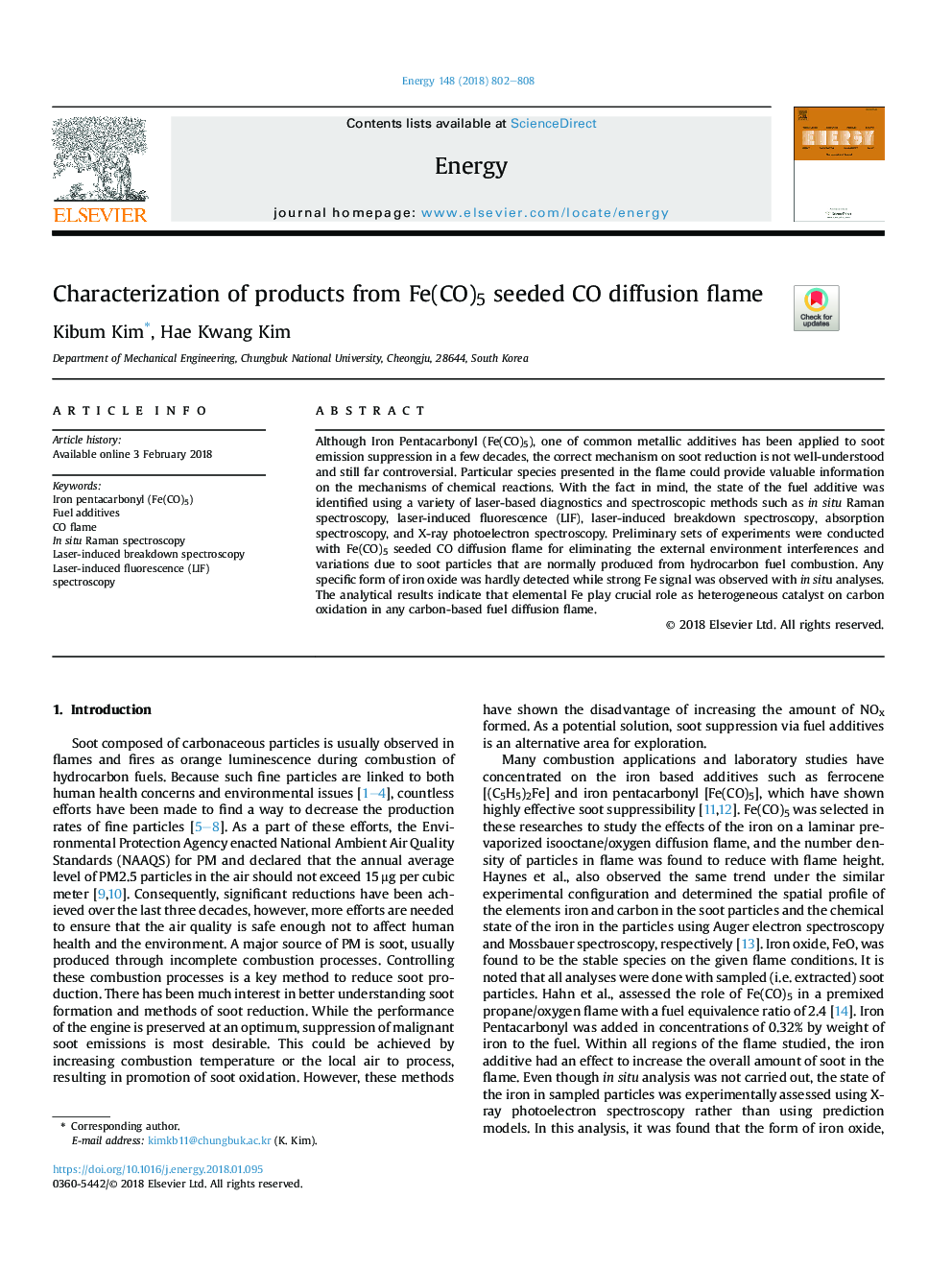 Characterization of products from Fe(CO)5 seeded CO diffusion flame