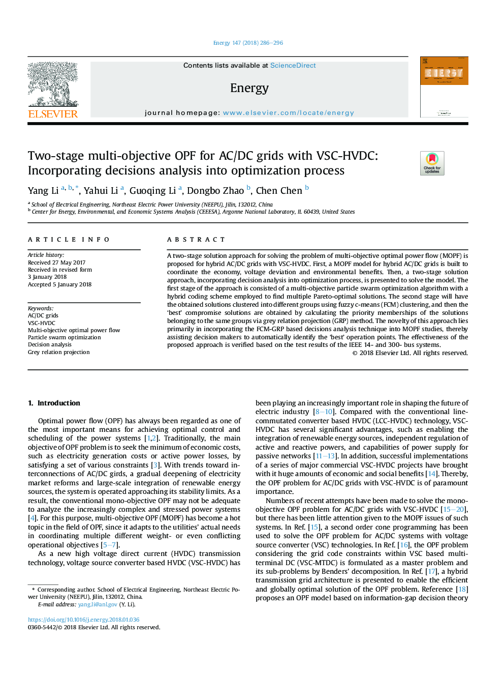 Two-stage multi-objective OPF for AC/DC grids with VSC-HVDC: Incorporating decisions analysis into optimization process