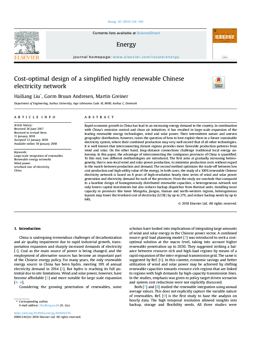 Cost-optimal design of a simplified highly renewable Chinese electricity network