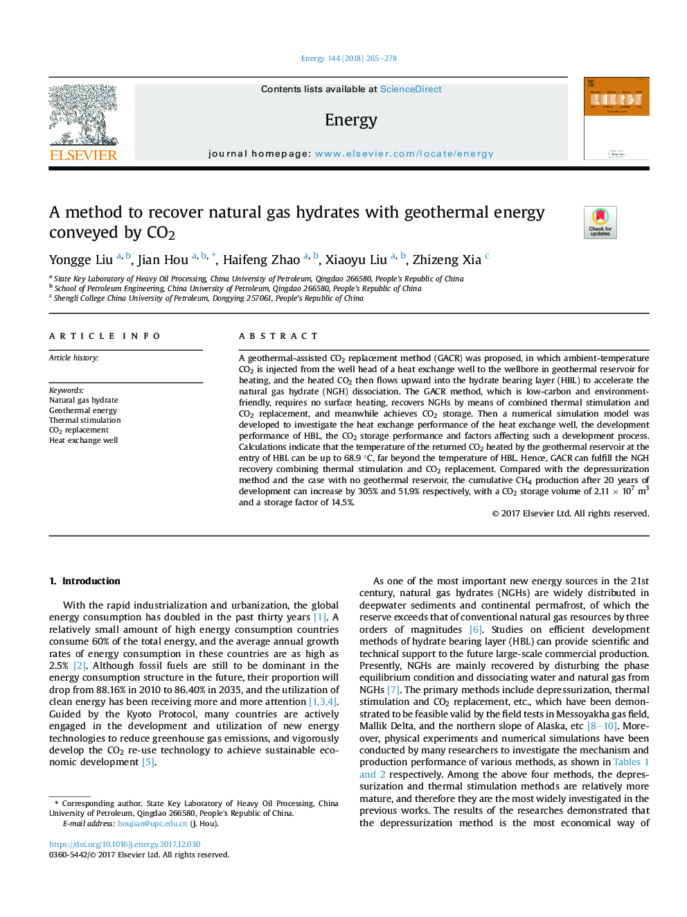 A method to recover natural gas hydrates with geothermal energy conveyed by CO2