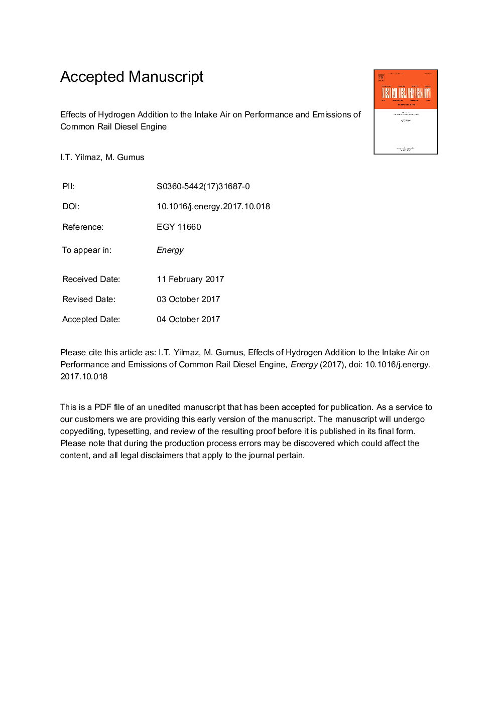 Effects of hydrogen addition to the intake air on performance and emissions of common rail diesel engine