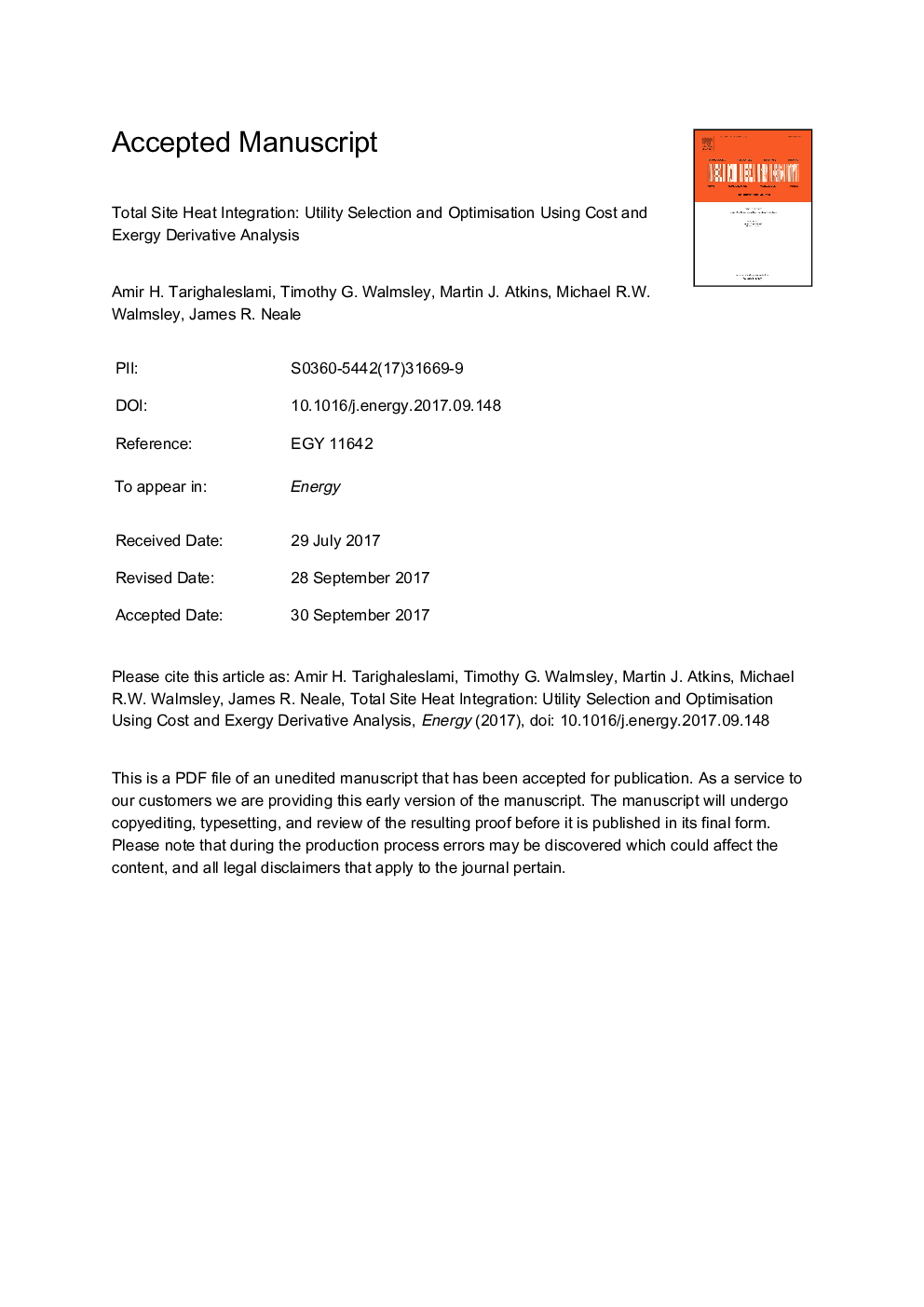 Total Site Heat Integration: Utility selection and optimisation using cost and exergy derivative analysis