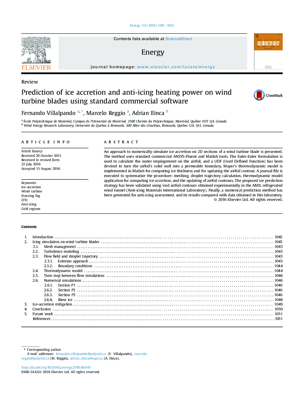 Prediction of ice accretion and anti-icing heating power on wind turbine blades using standard commercial software