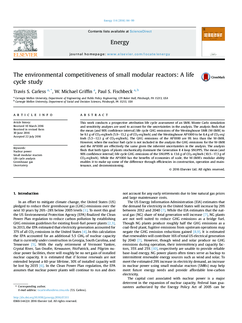 The environmental competitiveness of small modular reactors: A life cycle study