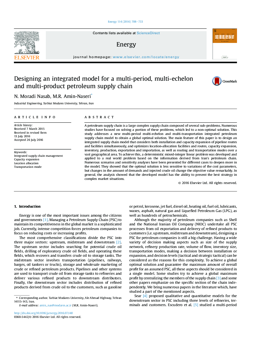 Designing an integrated model for a multi-period, multi-echelon and multi-product petroleum supply chain