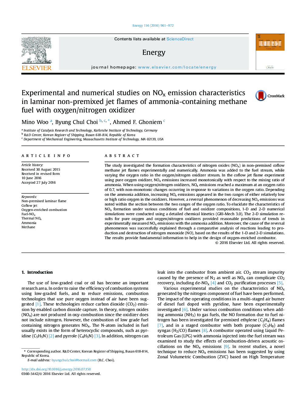 Experimental and numerical studies on NOx emission characteristics in laminar non-premixed jet flames of ammonia-containing methane fuel with oxygen/nitrogen oxidizer