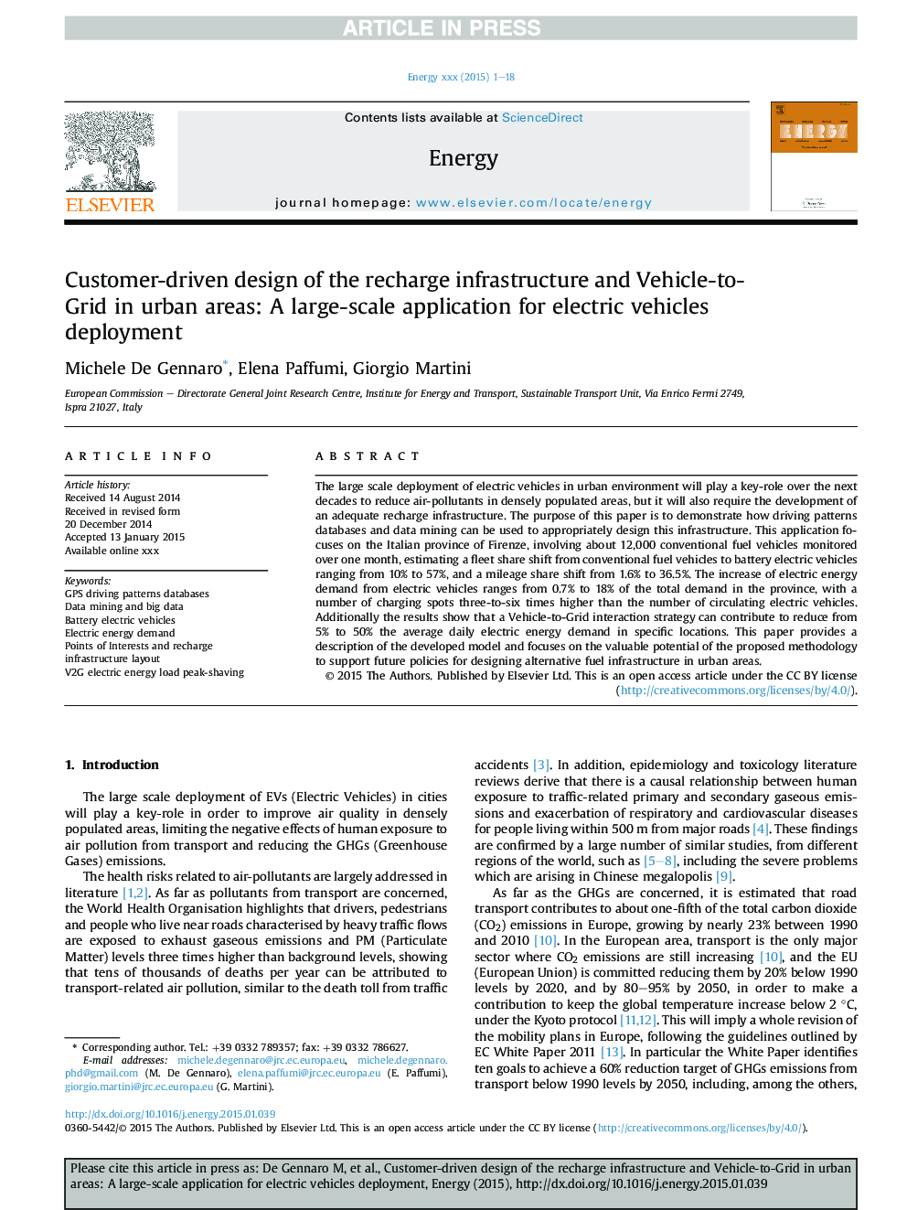 Customer-driven design of the recharge infrastructure and Vehicle-to-Grid in urban areas: A large-scale application for electric vehicles deployment