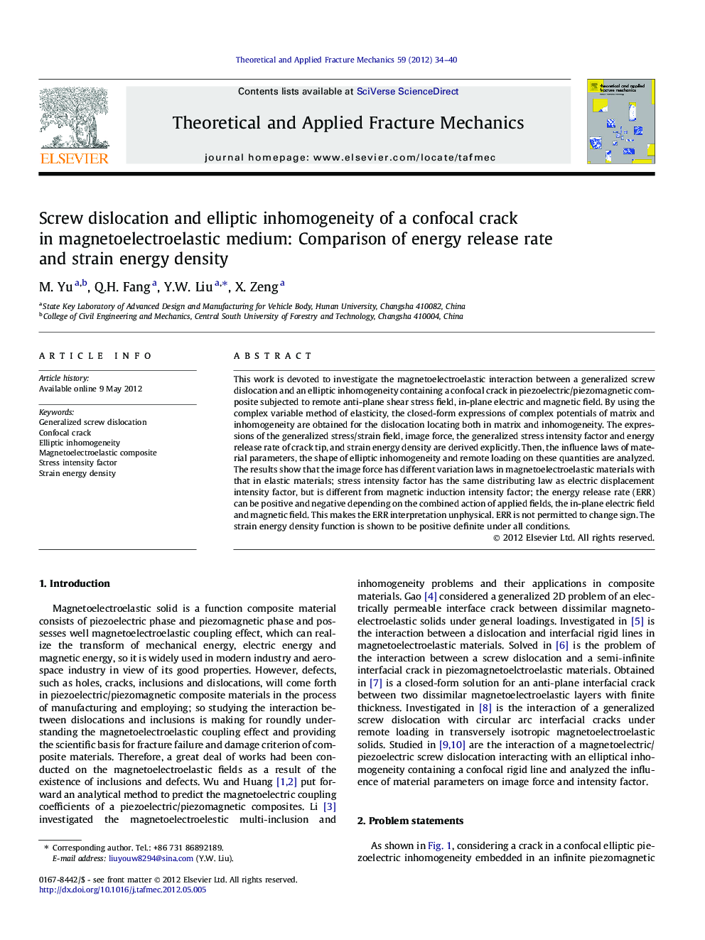 Screw dislocation and elliptic inhomogeneity of a confocal crack in magnetoelectroelastic medium: Comparison of energy release rate and strain energy density