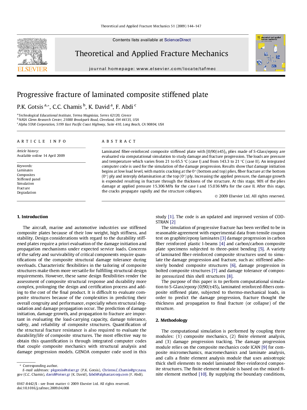 Progressive fracture of laminated composite stiffened plate