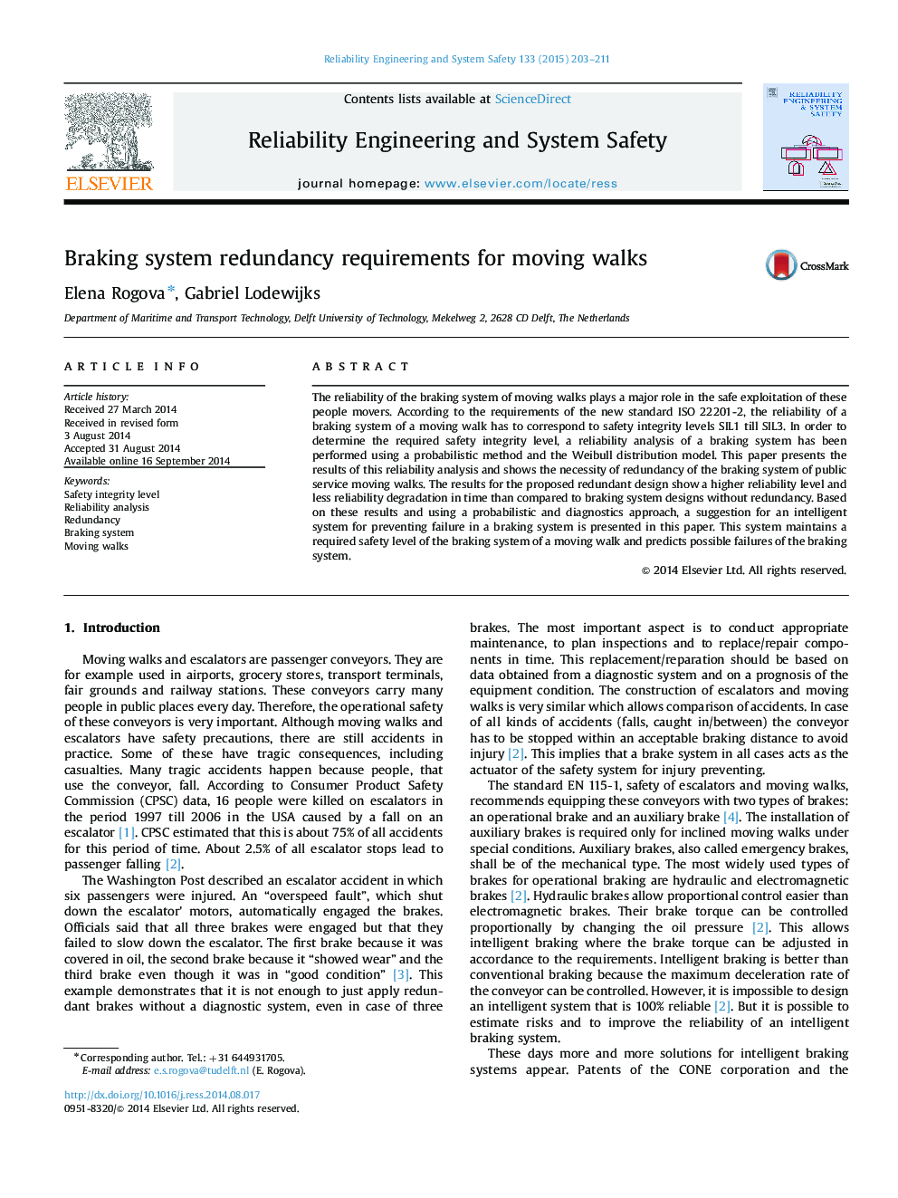 Braking system redundancy requirements for moving walks