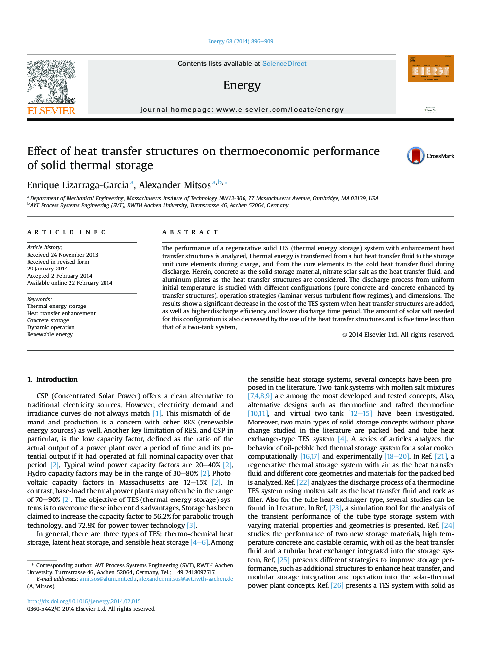 Effect of heat transfer structures on thermoeconomic performance of solid thermal storage