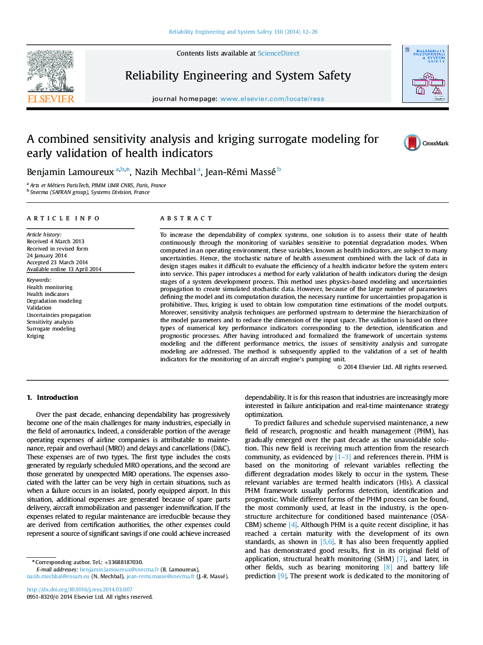 تجزیه و تحلیل حساسیت ترکیبی و مدل سازی کریجینگ جایگزین برای اعتبار سنجی زودهنگام شاخص های سلامت 