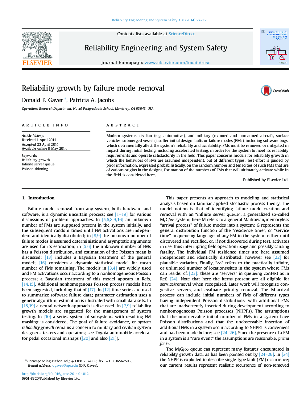 Reliability growth by failure mode removal