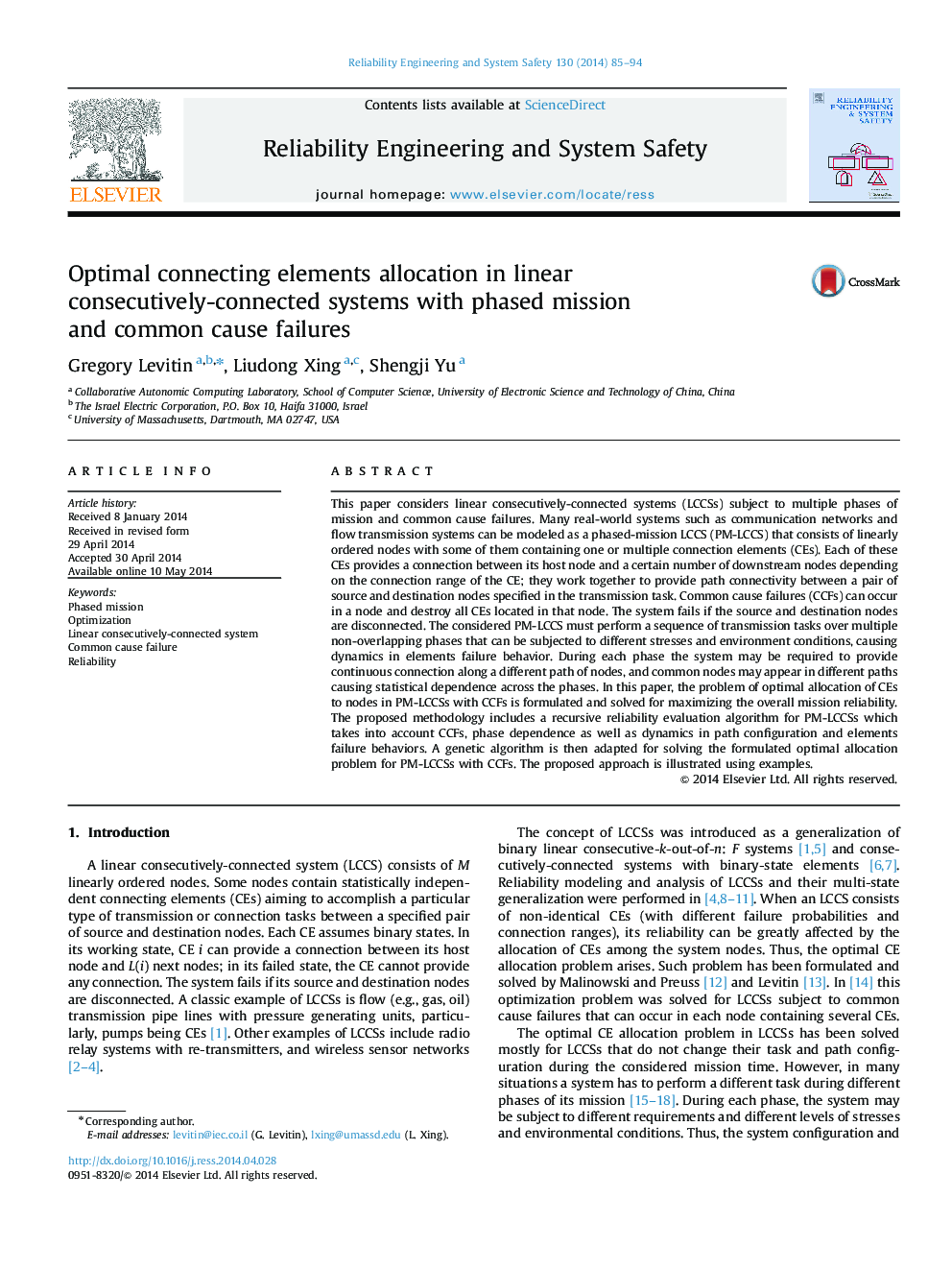 Optimal connecting elements allocation in linear consecutively-connected systems with phased mission and common cause failures