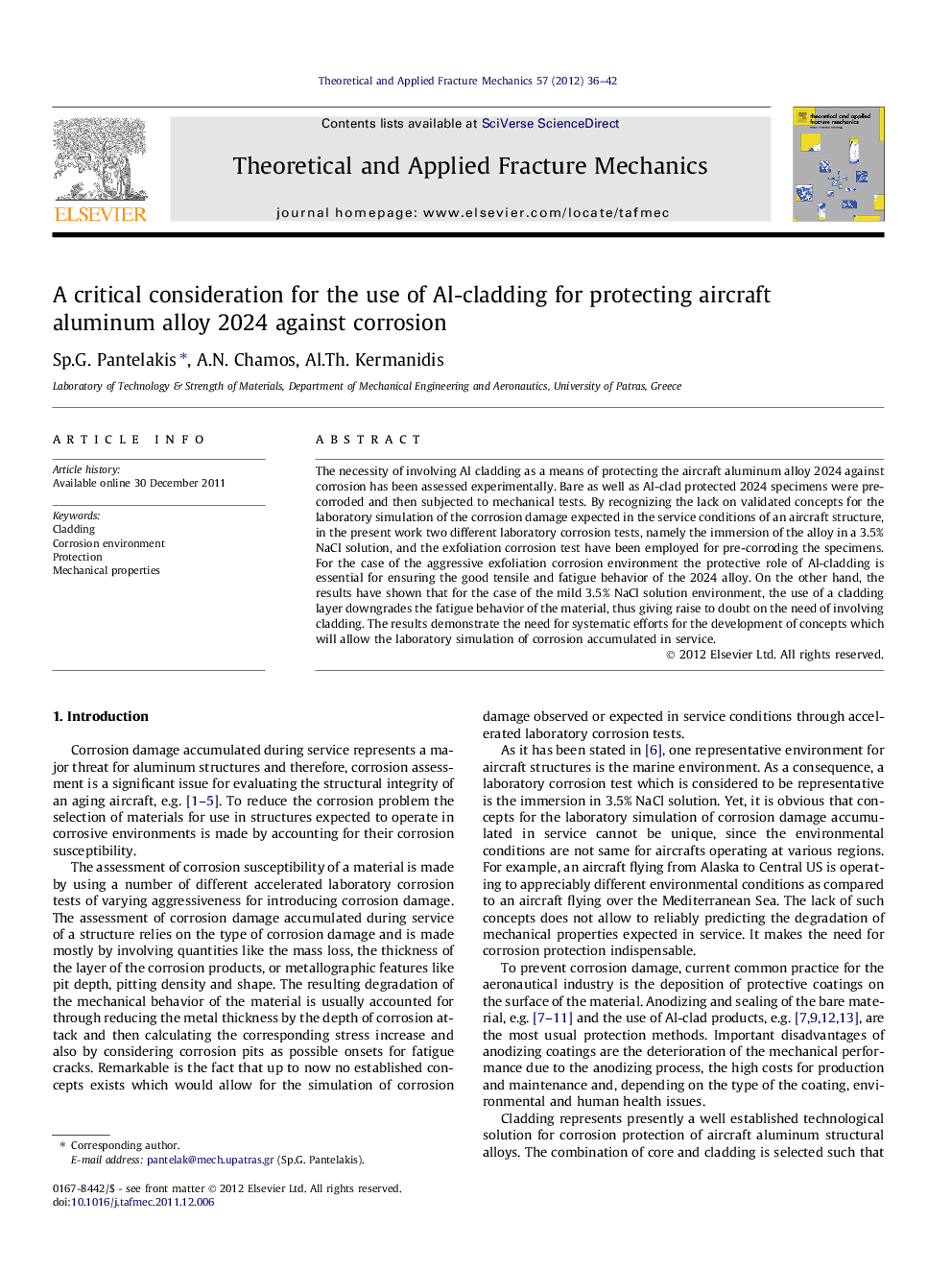 A critical consideration for the use of Al-cladding for protecting aircraft aluminum alloy 2024 against corrosion