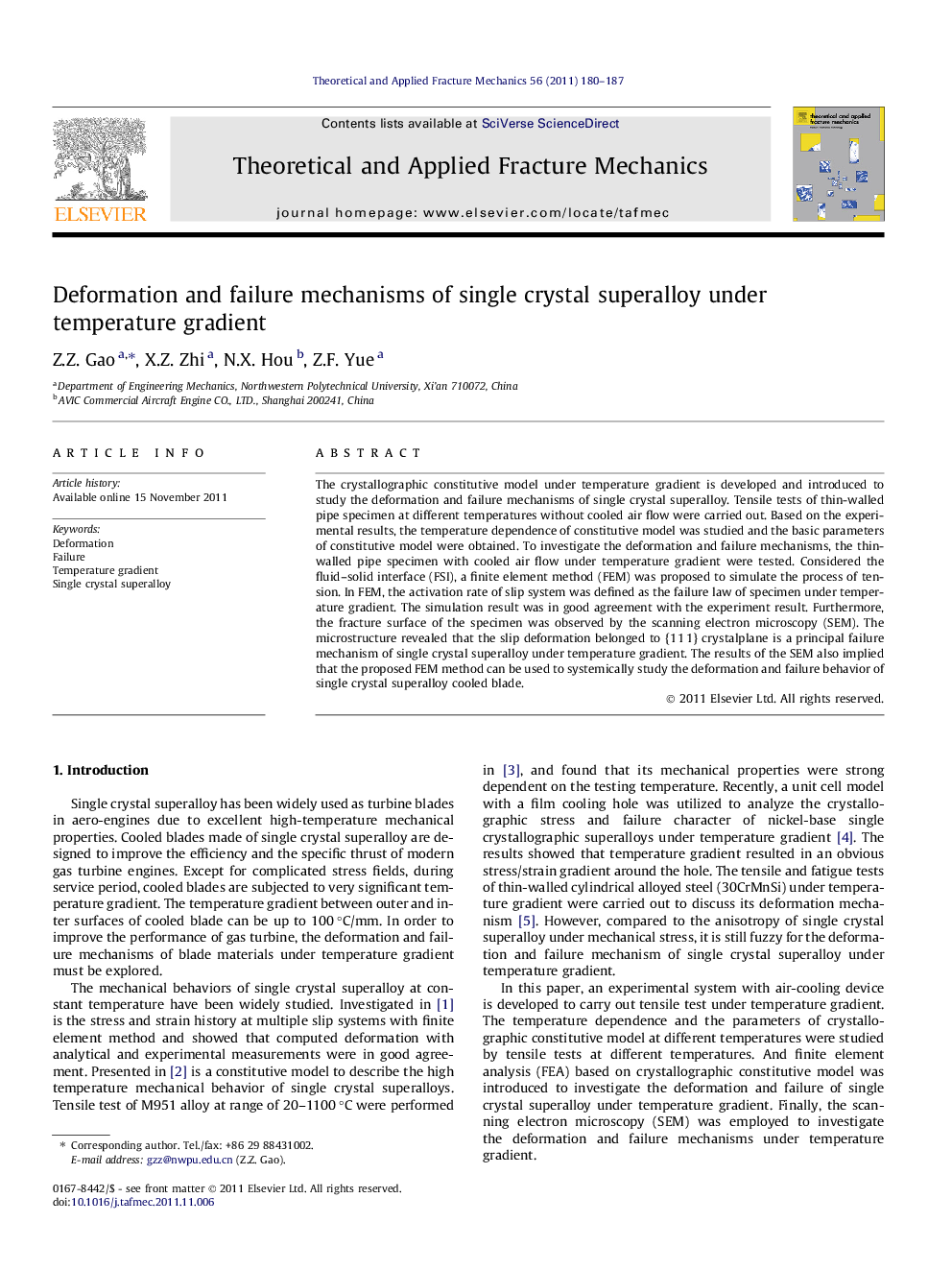 Deformation and failure mechanisms of single crystal superalloy under temperature gradient