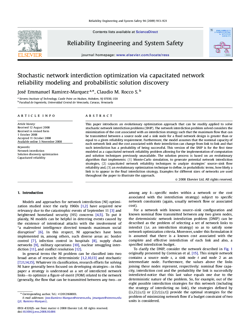 Stochastic network interdiction optimization via capacitated network reliability modeling and probabilistic solution discovery