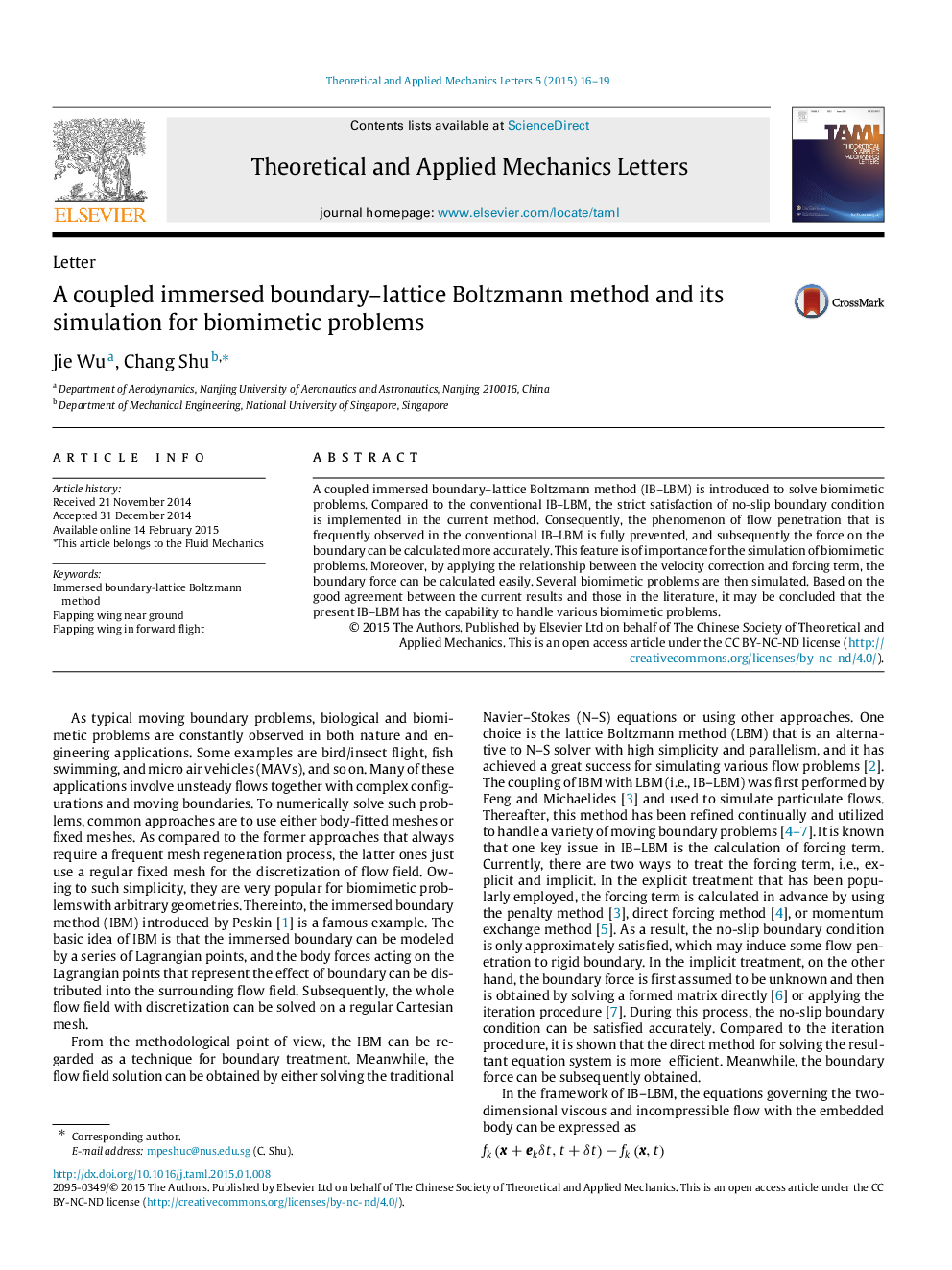 A coupled immersed boundary–lattice Boltzmann method and its simulation for biomimetic problems