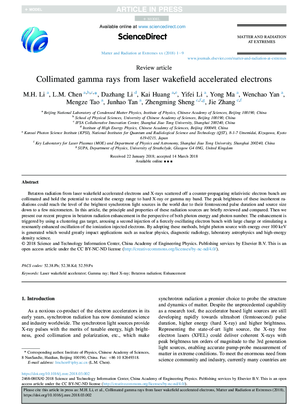 Collimated gamma rays from laser wakefield accelerated electrons