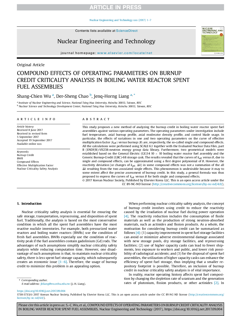 Compound effects of operating parameters on burnup credit criticality analysis in boiling water reactor spent fuel assemblies