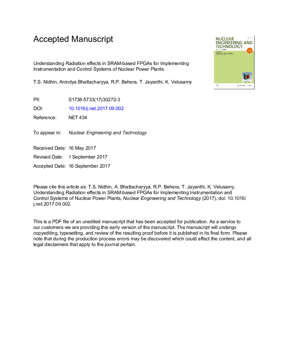 Understanding radiation effects in SRAM-based field programmable gate arrays for implementing instrumentation and control systems of nuclear power plants