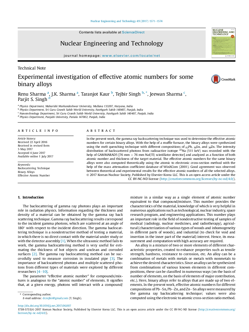 Experimental investigation of effective atomic numbers for some binary alloys