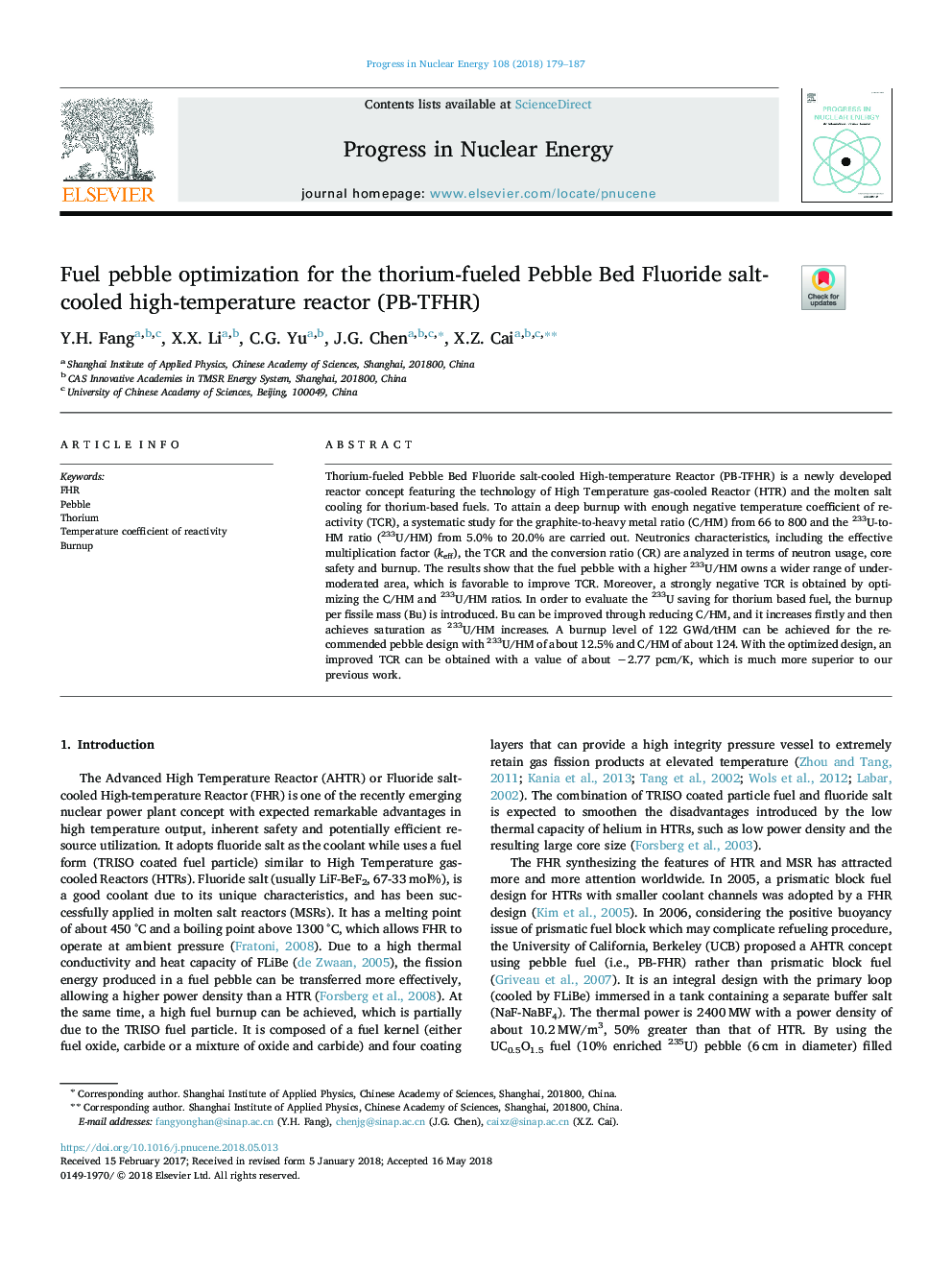 Fuel pebble optimization for the thorium-fueled Pebble Bed Fluoride salt-cooled high-temperature reactor (PB-TFHR)