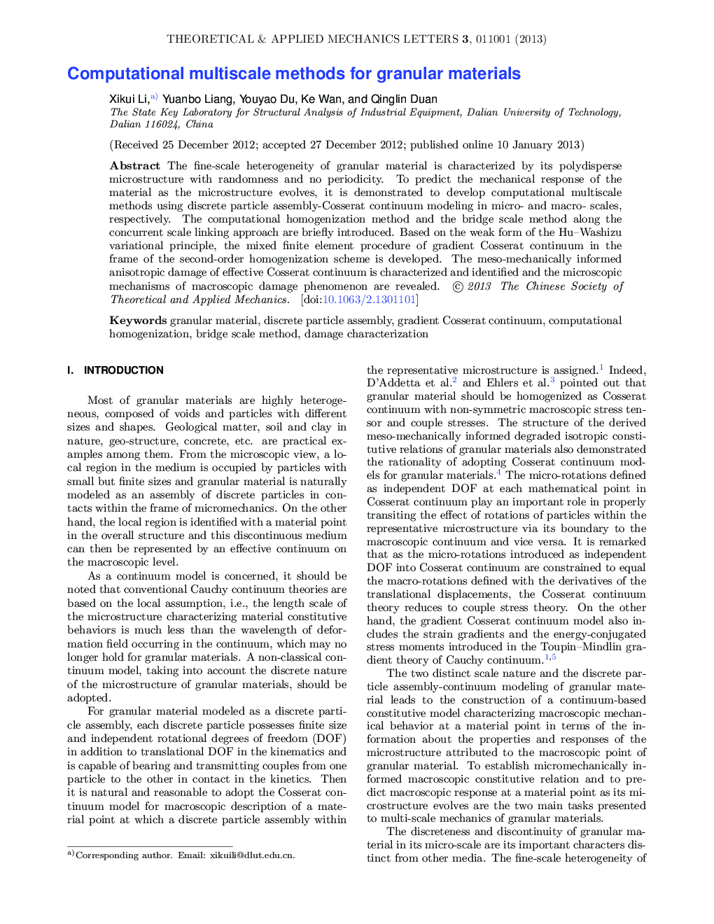 عکس صفحه اول مقاله: Computational multiscale methods for granular materials Computational multiscale methods for granular materials