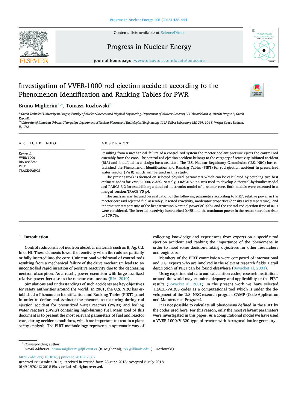 Investigation of VVER-1000 rod ejection accident according to the Phenomenon Identification and Ranking Tables for PWR