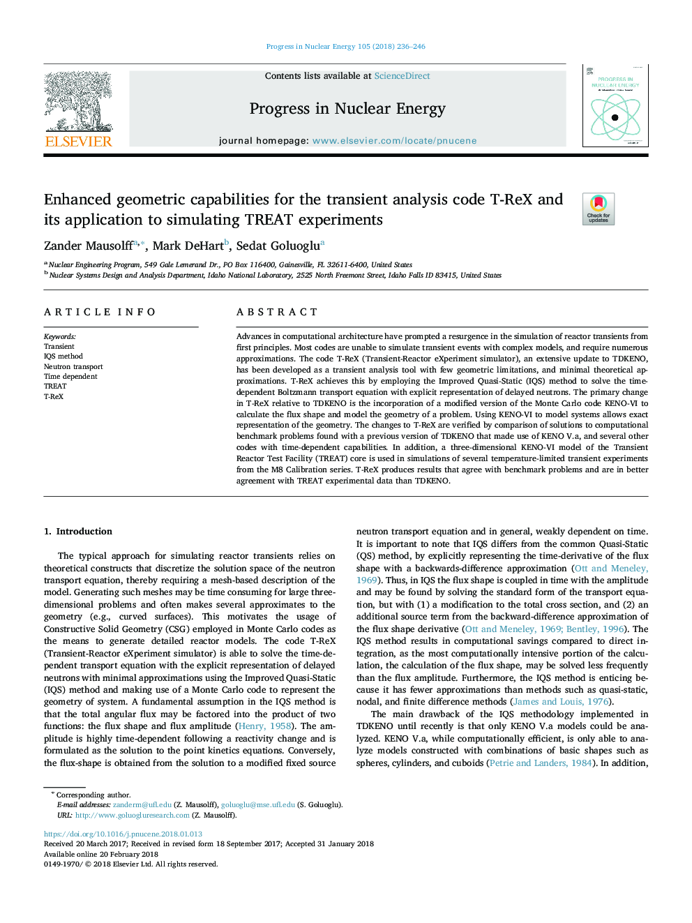 Enhanced geometric capabilities for the transient analysis code T-ReX and its application to simulating TREAT experiments