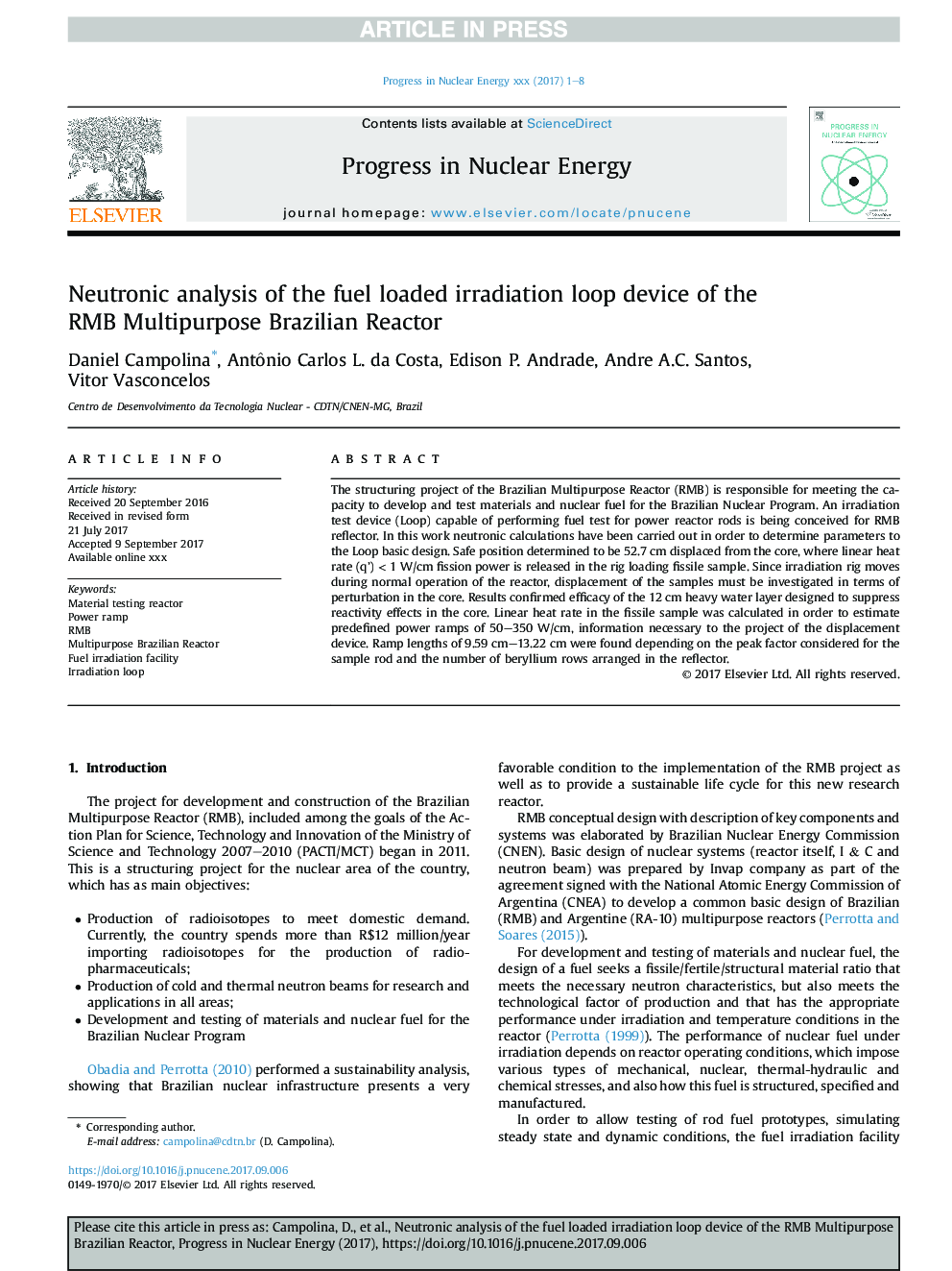 Neutronic analysis of the fuel loaded irradiation loop device of the RMB Multipurpose Brazilian Reactor