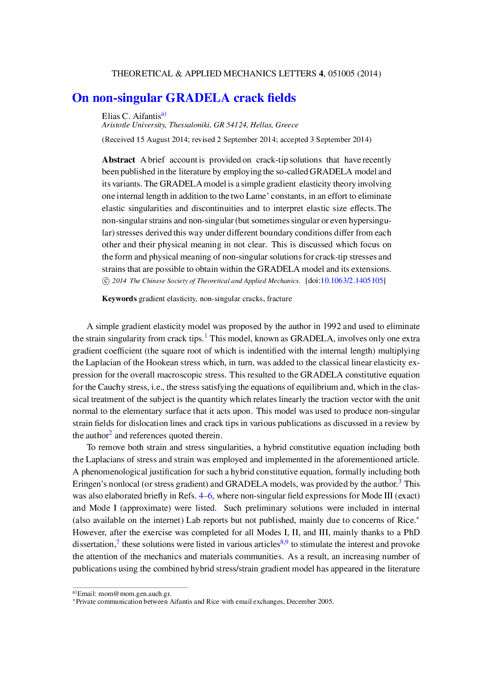 On non-singular GRADELA crack fields