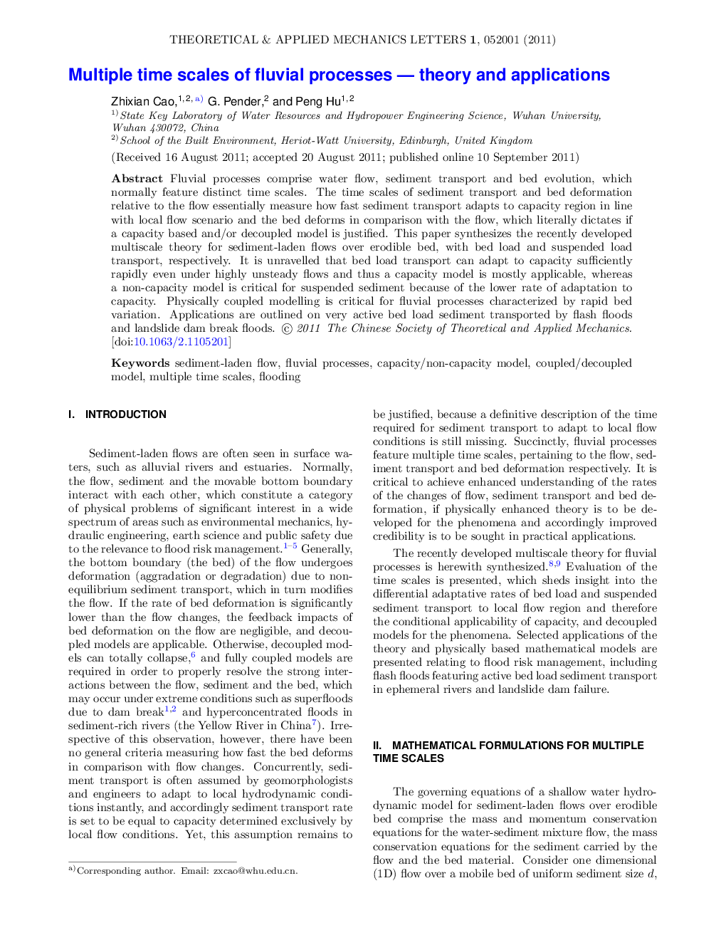 Multiple time scales of fluvial processes — theory and applications