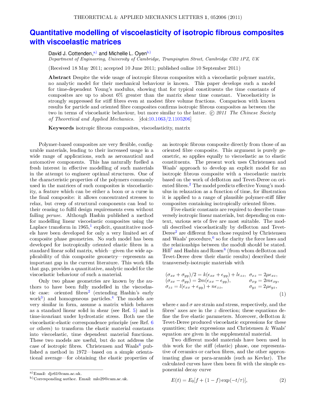 Quantitative modelling of viscoelasticity of isotropic fibrous composites with viscoelastic matrices