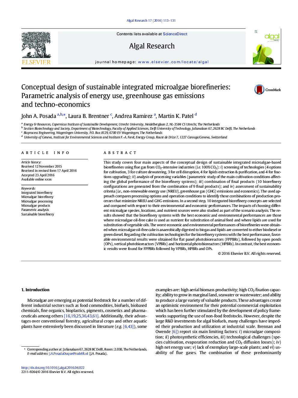 Conceptual design of sustainable integrated microalgae biorefineries: Parametric analysis of energy use, greenhouse gas emissions and techno-economics