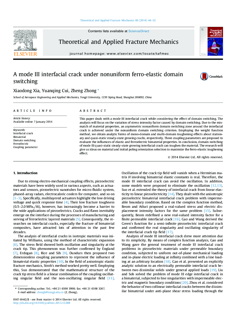 A mode III interfacial crack under nonuniform ferro-elastic domain switching