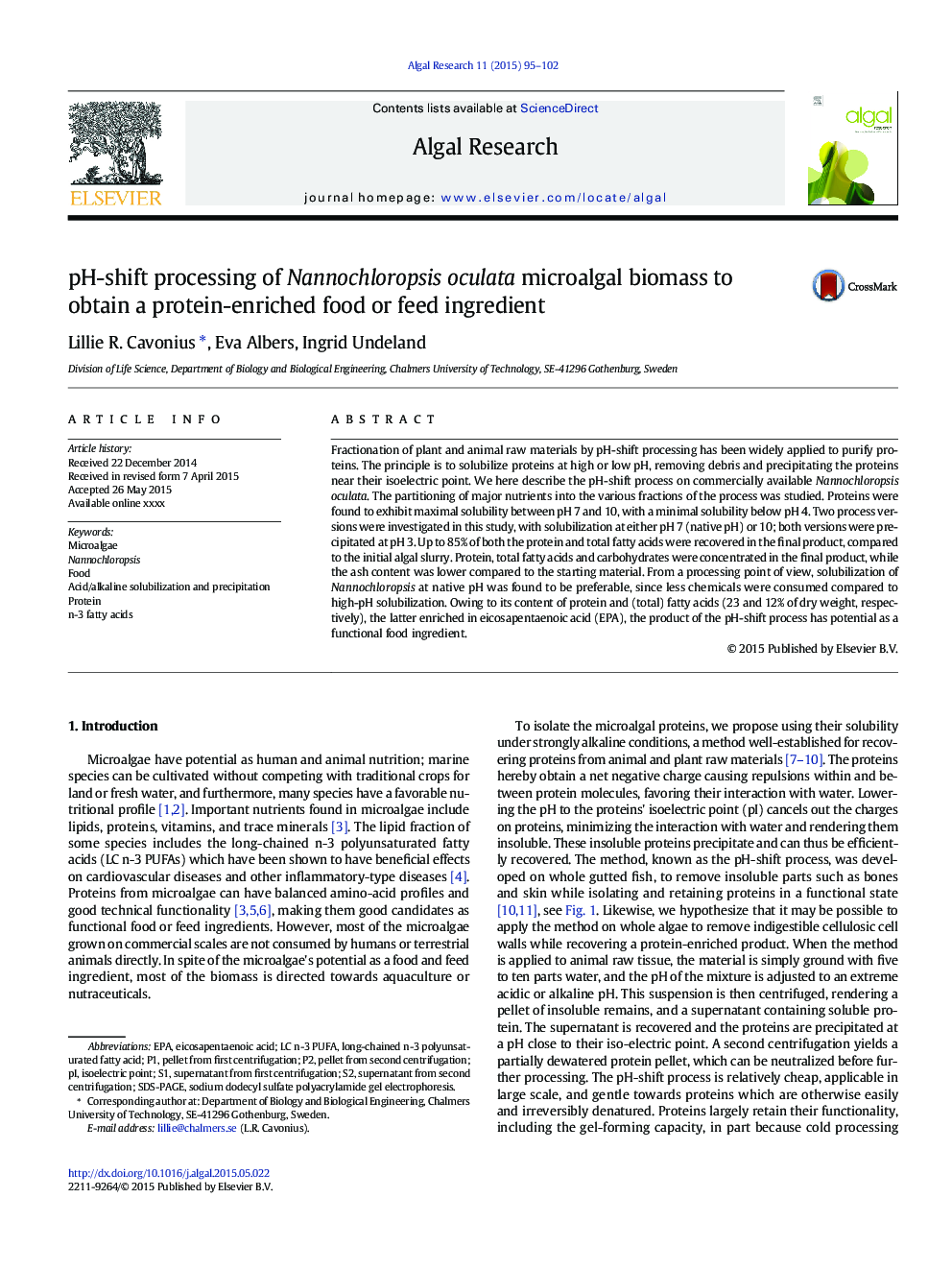 pH-shift processing of Nannochloropsis oculata microalgal biomass to obtain a protein-enriched food or feed ingredient