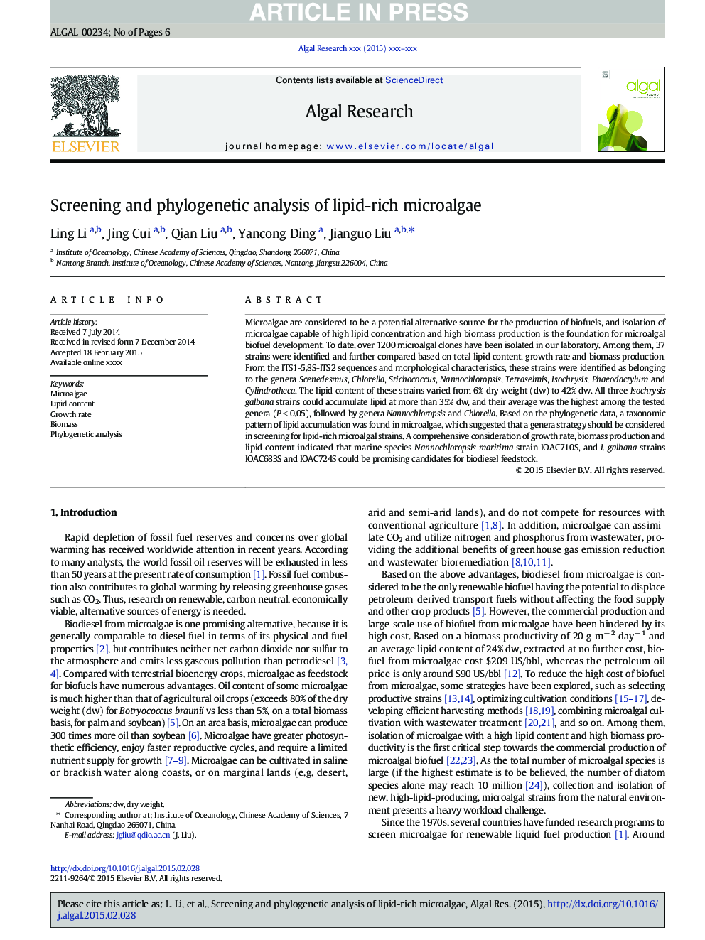 تجزیه و تحلیل و تجزیه و تحلیل فیلوژنتیک از میکروالگوهای غنی از چربی 