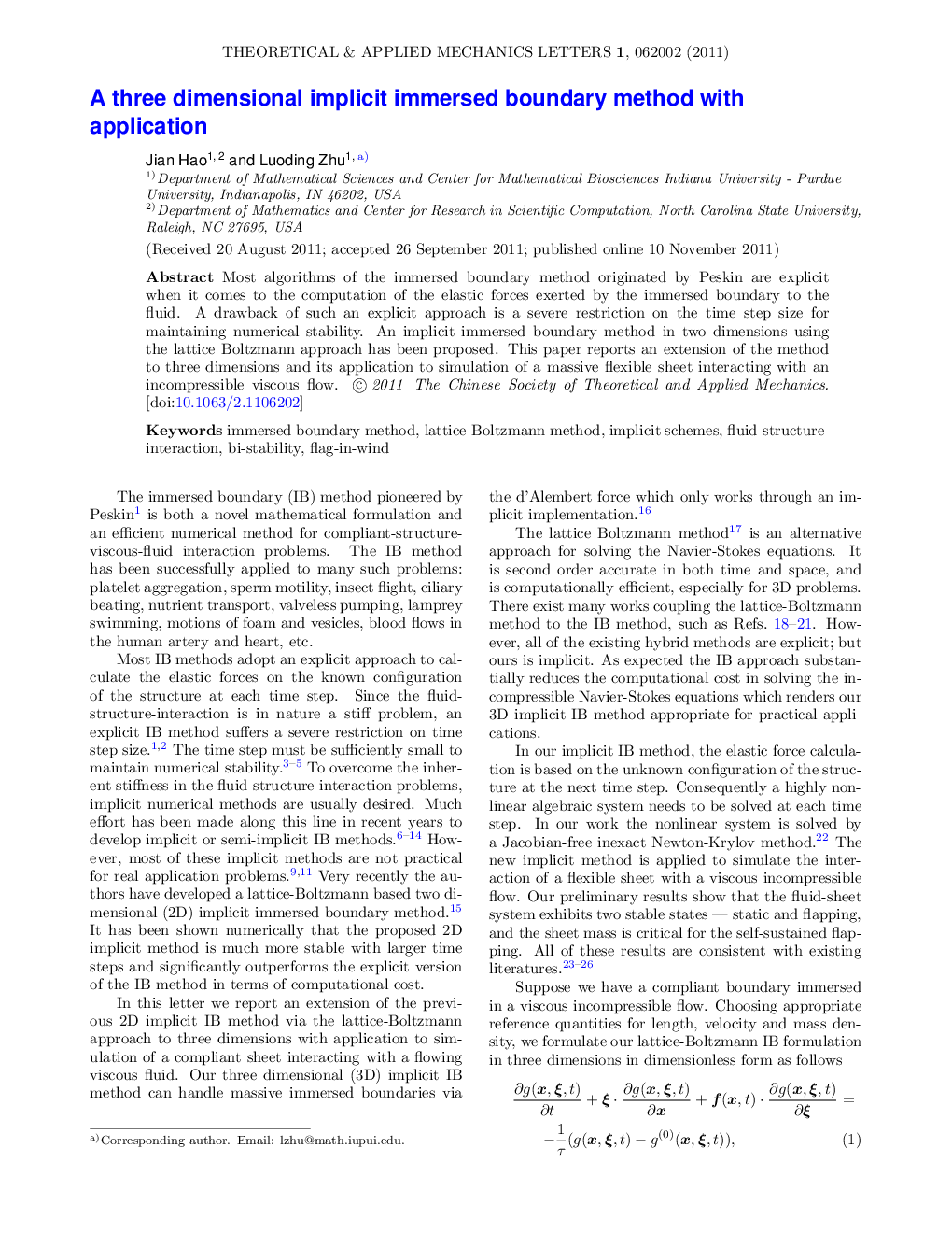 A three dimensional implicit immersed boundary method with application